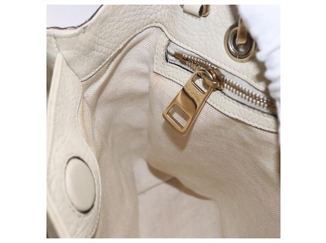 Borsa a mano GUCCI Bamboo in pelle Bianco Oro 336032 Auth hk4056 D'oro - vista 20