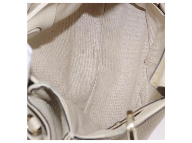 Borsa a mano GUCCI Bamboo in pelle Bianco Oro 336032 Auth hk4056 D'oro - vista 21