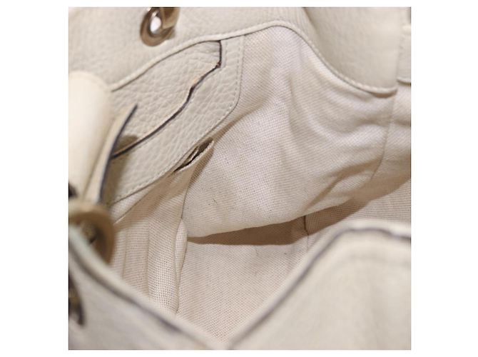 Borsa a mano GUCCI Bamboo in pelle Bianco Oro 336032 Auth hk4056 D'oro - vista 23