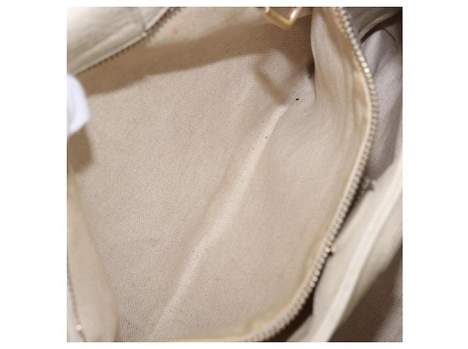 Borsa a mano GUCCI Bamboo in pelle Bianco Oro 336032 Auth hk4056 D'oro - vista 25