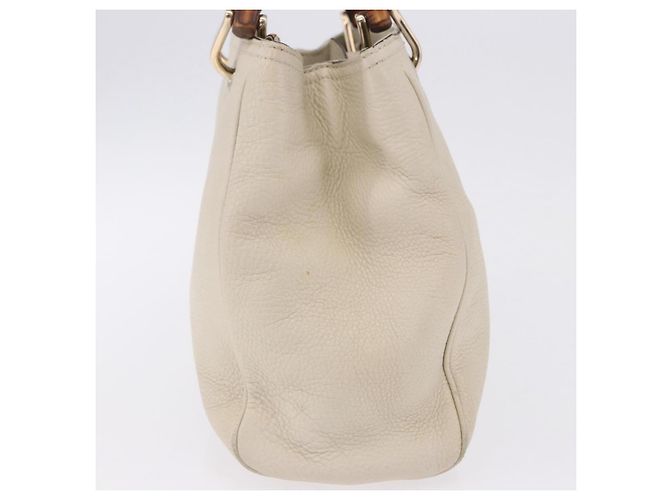 Borsa a mano GUCCI Bamboo in pelle Bianco Oro 336032 Auth hk4056 D'oro - vista 5