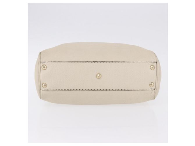 Borsa a mano GUCCI Bamboo in pelle Bianco Oro 336032 Auth hk4056 D'oro - vista 6
