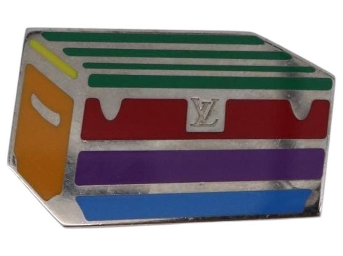 LOUIS VUITTON Spilla metallo Set da 3 Argento M63476 LV Auth 198873V - vista 2