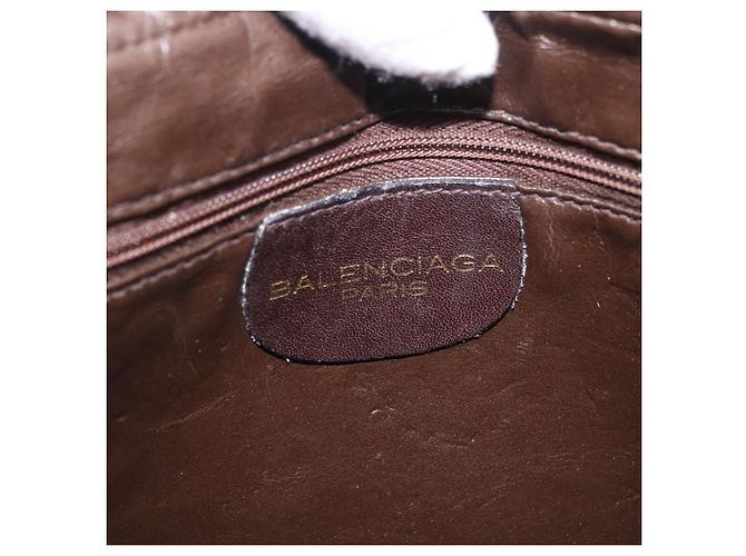Bolso de hombro BALENCIAGA de cuero gamuza marrón y dorado Auth bs37014 Castaño - vista 11