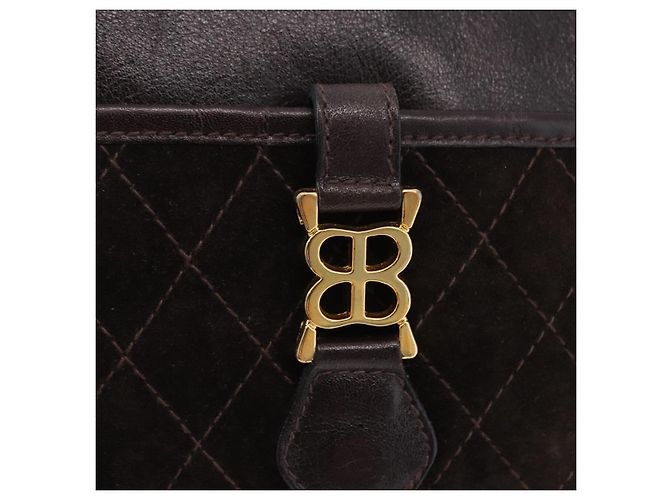 Bolso de hombro BALENCIAGA de cuero gamuza marrón y dorado Auth bs37014 Castaño - vista 17