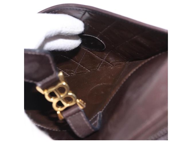 Bolso de hombro BALENCIAGA de cuero gamuza marrón y dorado Auth bs37014 Castaño - vista 20