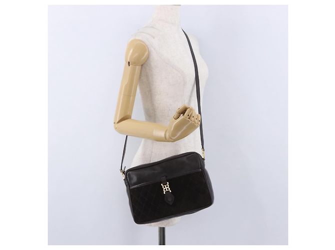 Bolso de hombro BALENCIAGA de cuero gamuza marrón y dorado Auth bs37014 Castaño - vista 23