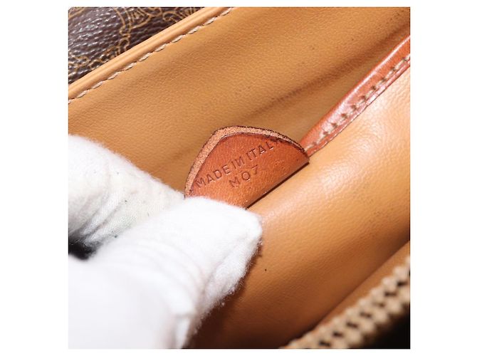 Céline Borsa a tracolla CELINE Macadam PVC Pelle Marrone Tono Oro Auth BA15489 - vista 12