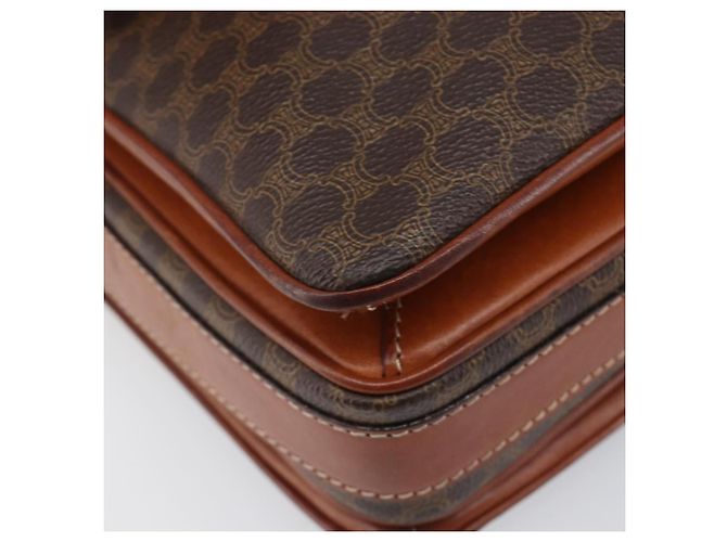 Céline Borsa a tracolla CELINE Macadam PVC Pelle Marrone Tono Oro Auth BA15489 - vista 14