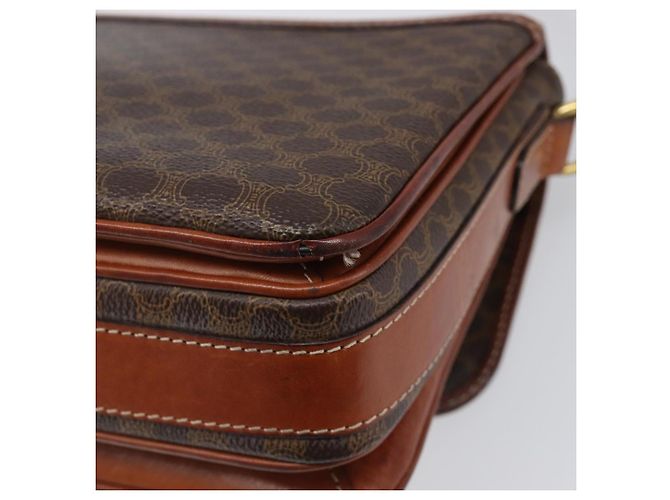 Céline Borsa a tracolla CELINE Macadam PVC Pelle Marrone Tono Oro Auth BA15489 - vista 15