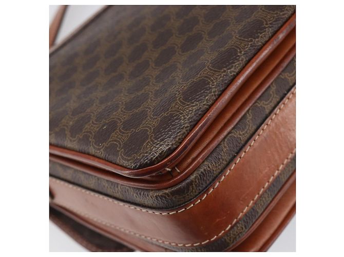 Céline Borsa a tracolla CELINE Macadam PVC Pelle Marrone Tono Oro Auth BA15489 - vista 16