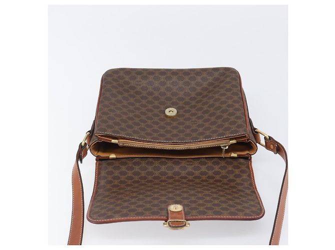 Céline Borsa a tracolla CELINE Macadam PVC Pelle Marrone Tono Oro Auth BA15489 - vista 18