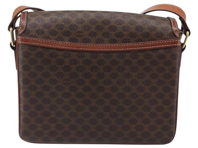 Céline Borsa a tracolla CELINE Macadam PVC Pelle Marrone Tono Oro Auth BA15489 - vista 2