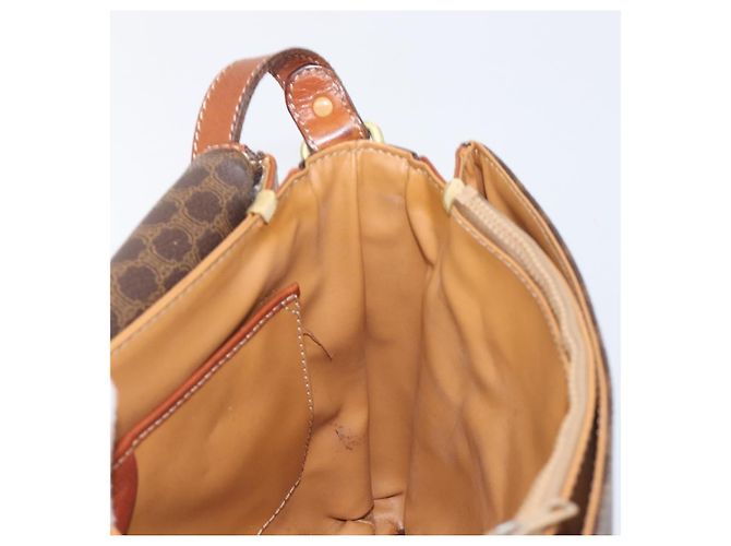 Céline Borsa a tracolla CELINE Macadam PVC Pelle Marrone Tono Oro Auth BA15489 - vista 20
