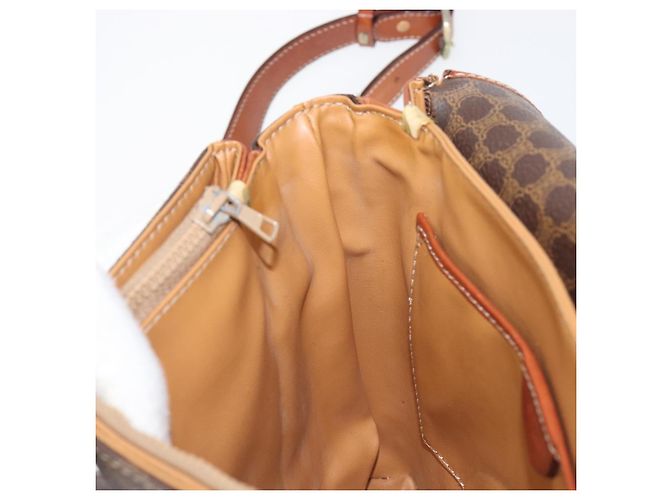 Céline Borsa a tracolla CELINE Macadam PVC Pelle Marrone Tono Oro Auth BA15489 - vista 21
