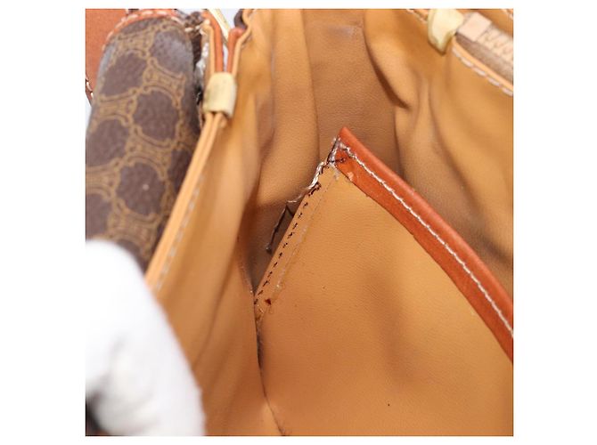 Céline Borsa a tracolla CELINE Macadam PVC Pelle Marrone Tono Oro Auth BA15489 - vista 22