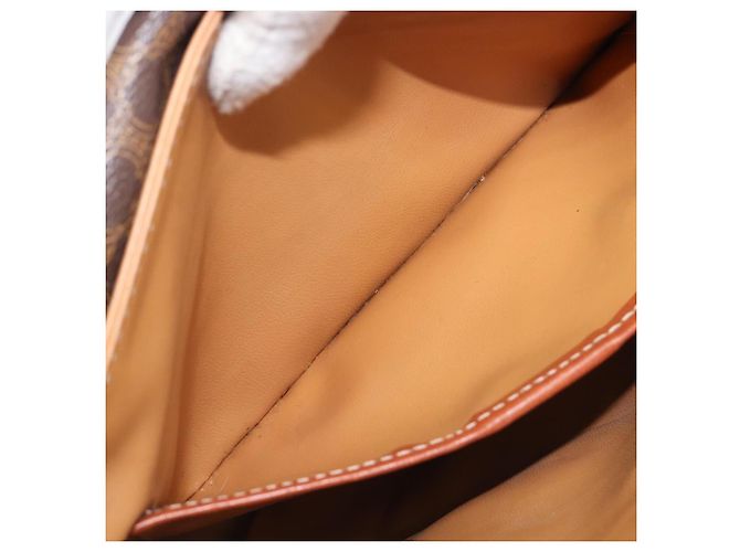 Céline Borsa a tracolla CELINE Macadam PVC Pelle Marrone Tono Oro Auth BA15489 - vista 23