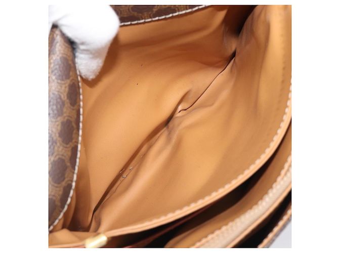 Céline Borsa a tracolla CELINE Macadam PVC Pelle Marrone Tono Oro Auth BA15489 - vista 24