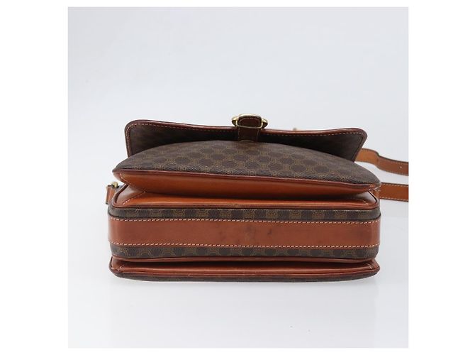 Céline Borsa a tracolla CELINE Macadam PVC Pelle Marrone Tono Oro Auth BA15489 - vista 5