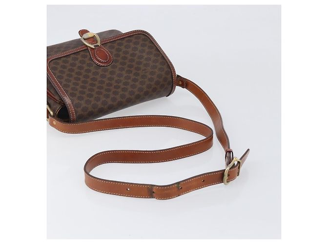 Céline Borsa a tracolla CELINE Macadam PVC Pelle Marrone Tono Oro Auth BA15489 - vista 7