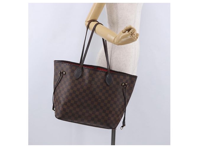 Borsa Tote LOUIS VUITTON Damier Ebene Neverfull MM N51105 LV Auth 202177 - vista 25