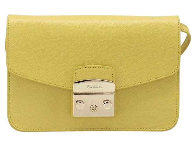 Borsa a tracolla FURLA in pelle Giallo Oro Auth 199917A D'oro - vista 13