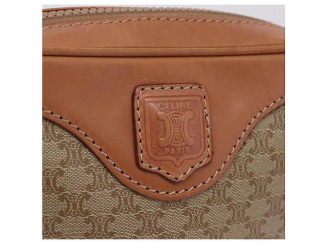 Céline Borsa a tracolla CELINE Macadam PVC Pelle Beige Tono Oro Auth 202226 - vista 18
