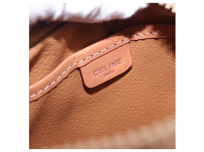 Céline Borsa a tracolla CELINE Macadam PVC Pelle Beige Tono Oro Auth 202226 - vista 19