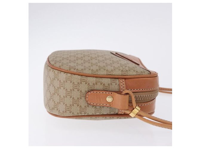 Céline Borsa a tracolla CELINE Macadam PVC Pelle Beige Tono Oro Auth 202226 - vista 3