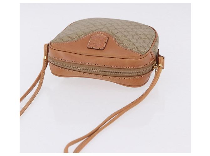 Céline Borsa a tracolla CELINE Macadam PVC Pelle Beige Tono Oro Auth 202226 - vista 6