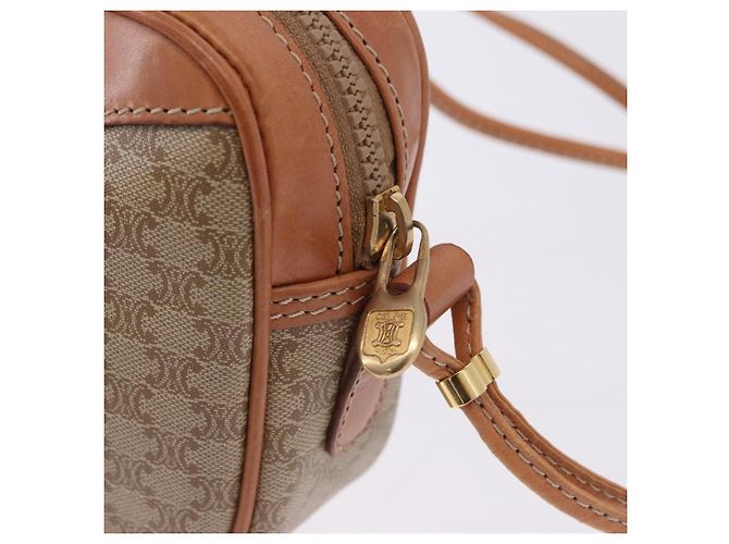 Céline Borsa a tracolla CELINE Macadam PVC Pelle Beige Tono Oro Auth 202226 - vista 9
