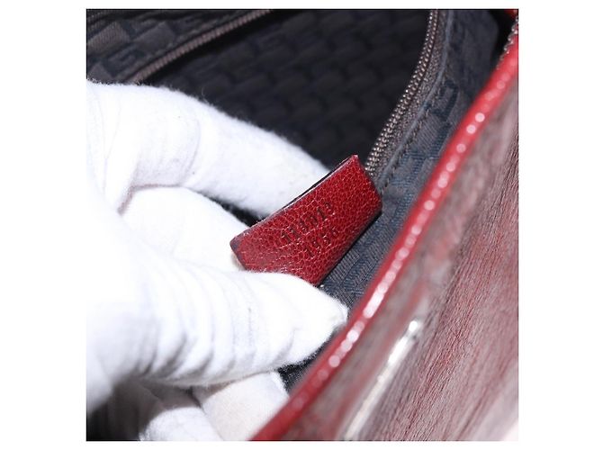 Borsa a Tracolla GUCCI Pelle Rossa Argento 113013 Auth ka5956 Rosso - vista 12