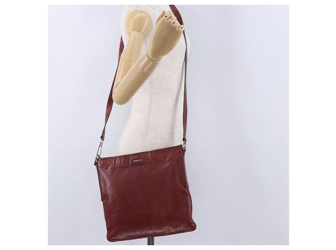 Borsa a Tracolla GUCCI Pelle Rossa Argento 113013 Auth ka5956 Rosso - vista 24