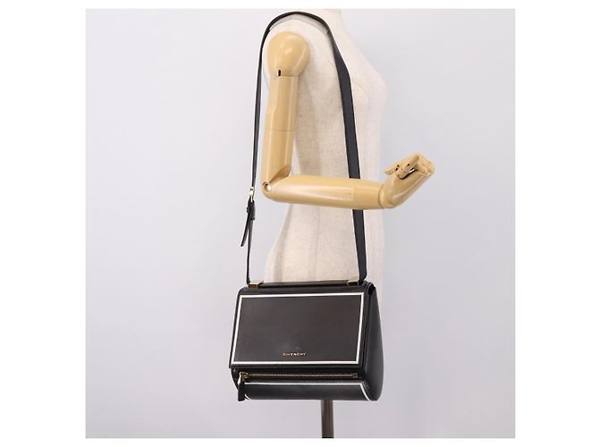 Borsa a tracolla GIVENCHY in pelle nera e oro Auth ka6021A Nero D'oro - vista 25