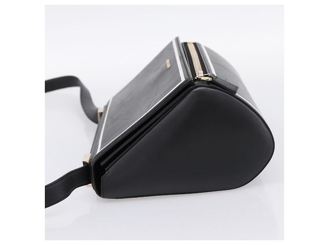 Borsa a tracolla GIVENCHY in pelle nera e oro Auth ka6021A Nero D'oro - vista 3