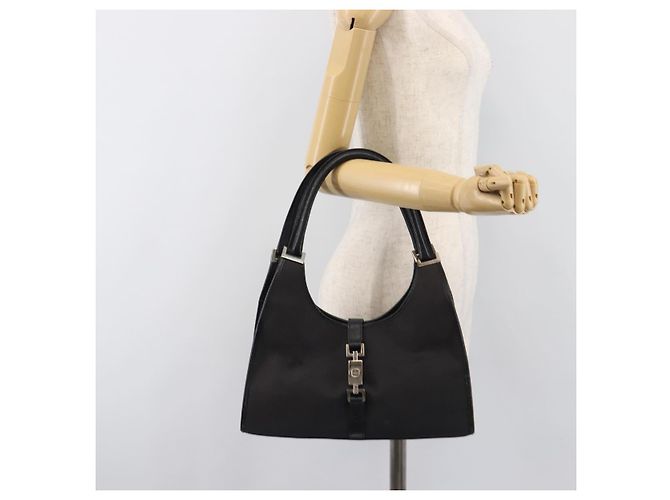 Borsa GUCCI Jackie Canvas Nero Argento 002 1067 Auth 201904 - vista 23