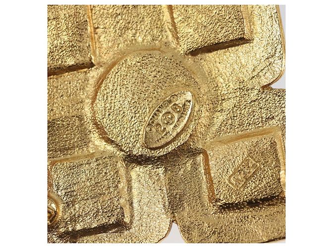 Spilla CHANEL Metallo Tono Oro CC Auth bs37051M - vista 14