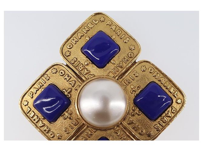 Spilla CHANEL Metallo Tono Oro CC Auth bs37051M - vista 3