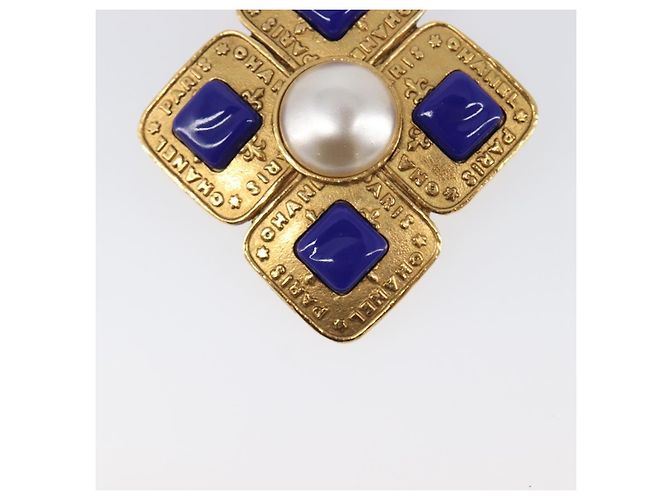 Spilla CHANEL Metallo Tono Oro CC Auth bs37051M - vista 5