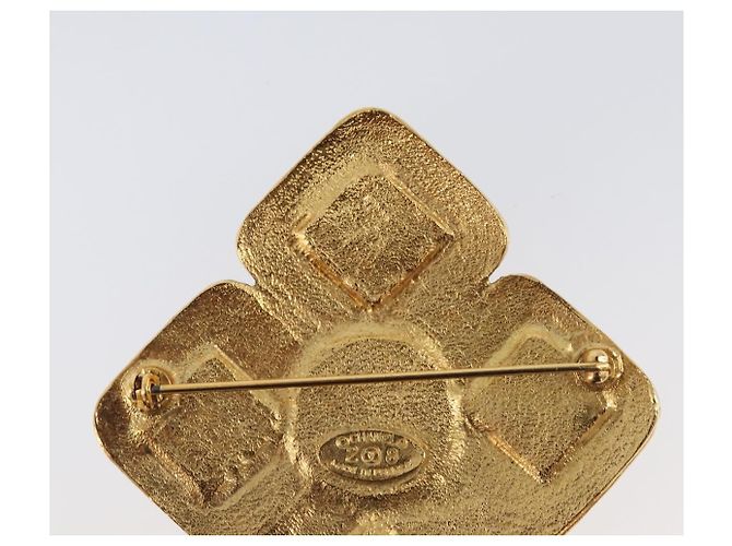 Spilla CHANEL Metallo Tono Oro CC Auth bs37051M - vista 7