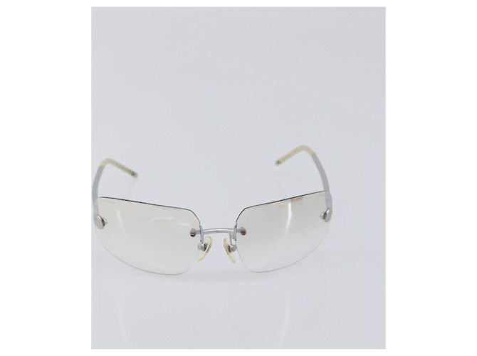 CHANEL Randlose Sonnenbrille Metall Silber CC Auth BA15458 - Ansicht 13