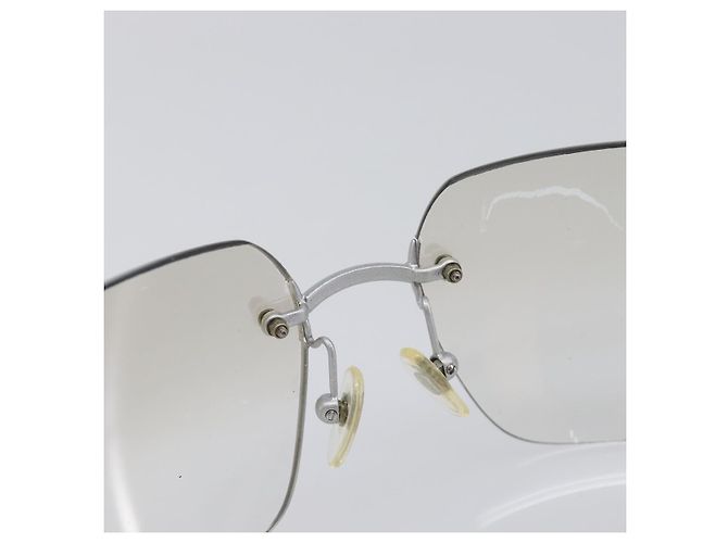 CHANEL Randlose Sonnenbrille Metall Silber CC Auth BA15458 - Ansicht 17