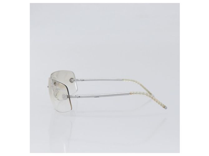 CHANEL Randlose Sonnenbrille Metall Silber CC Auth BA15458 - Ansicht 3
