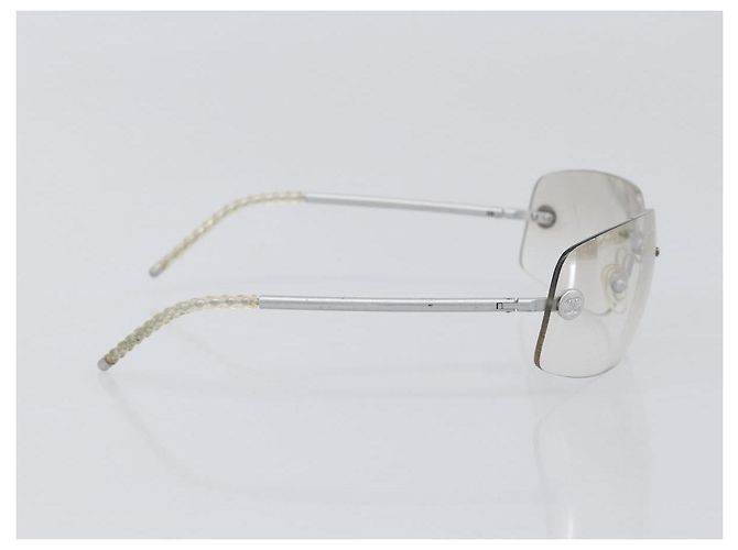 CHANEL Randlose Sonnenbrille Metall Silber CC Auth BA15458 - Ansicht 4