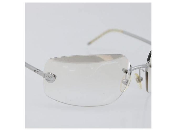CHANEL Randlose Sonnenbrille Metall Silber CC Auth BA15458 - Ansicht 5