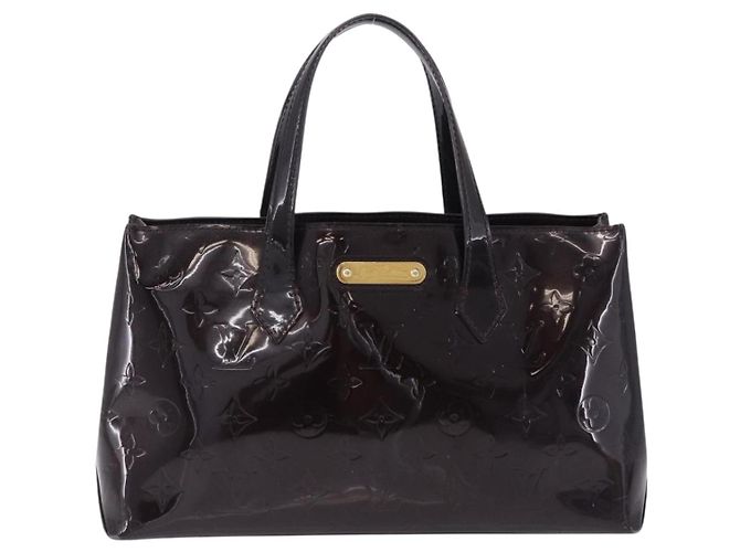 LOUIS VUITTON Monogram Vernis Wilshire PM Hand Bag Amarante M93641 Auth 200333 Bordò - vista 13