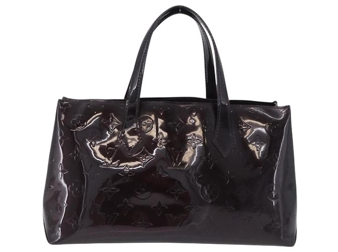 LOUIS VUITTON Monogram Vernis Wilshire PM Hand Bag Amarante M93641 Auth 200333 Bordò - vista 2