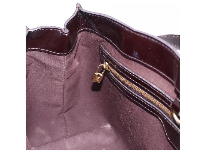 LOUIS VUITTON Monogram Vernis Wilshire PM Hand Bag Amarante M93641 Auth 200333 Bordò - vista 23