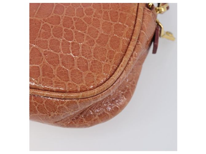 Borsa a tracolla Miu Miu in pelle goffrata marrone oro Auth 199420A D'oro - vista 16