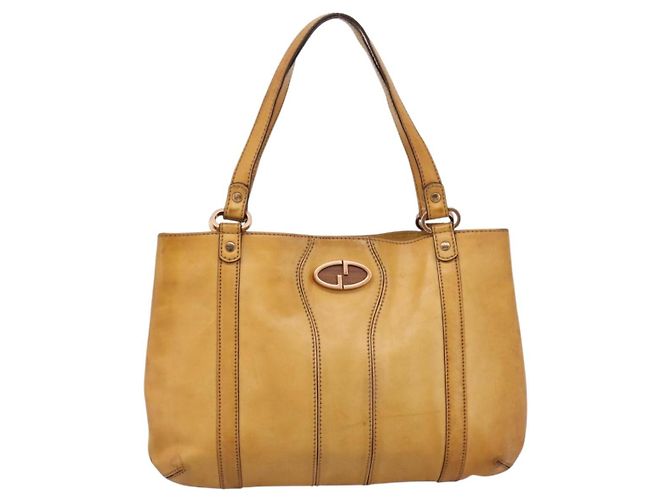 Borsa Tote Christian Dior in pelle beige Auth 201982 - vista 13